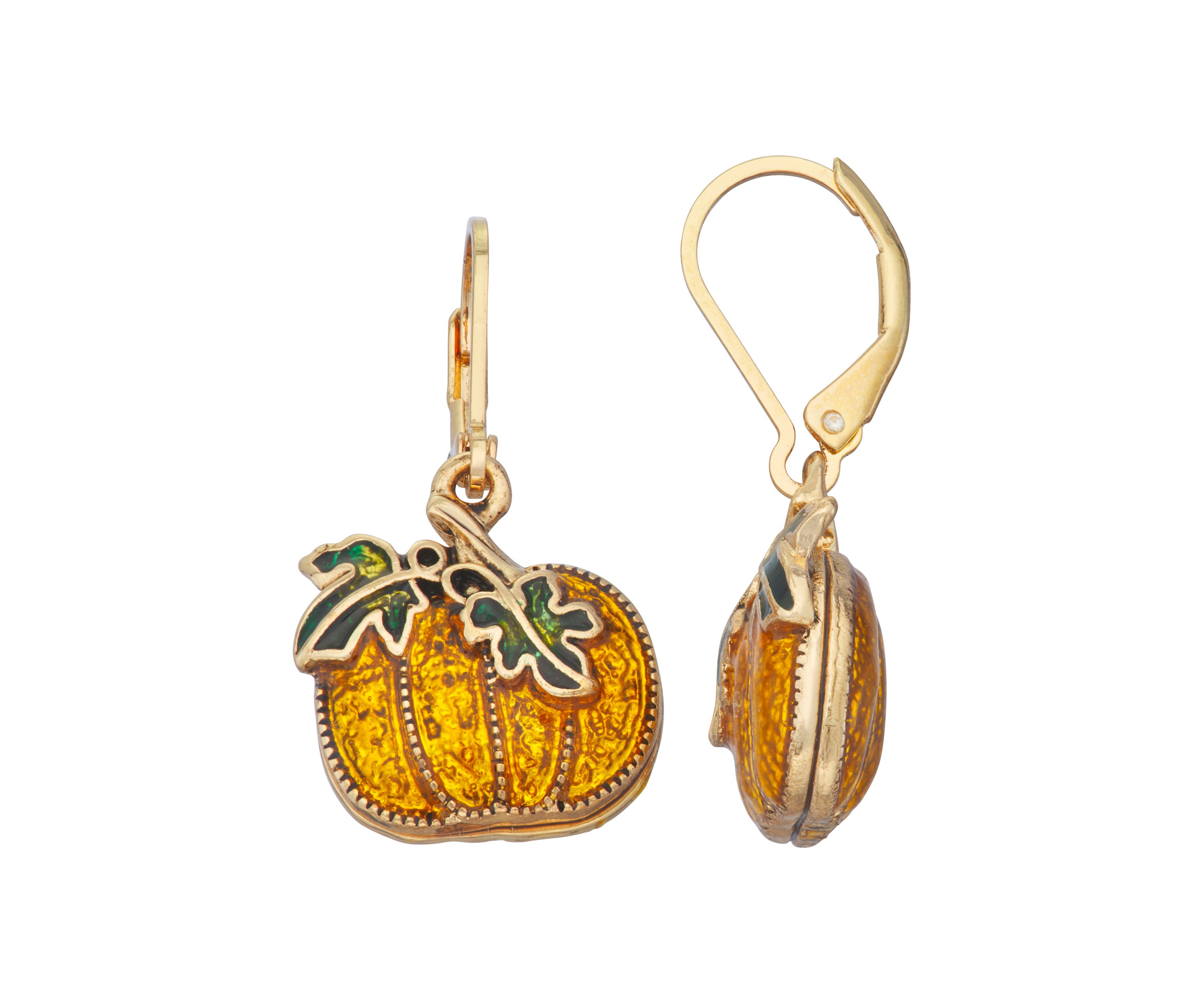 Gold-Tone Multi Pumpkin Drop Earrings