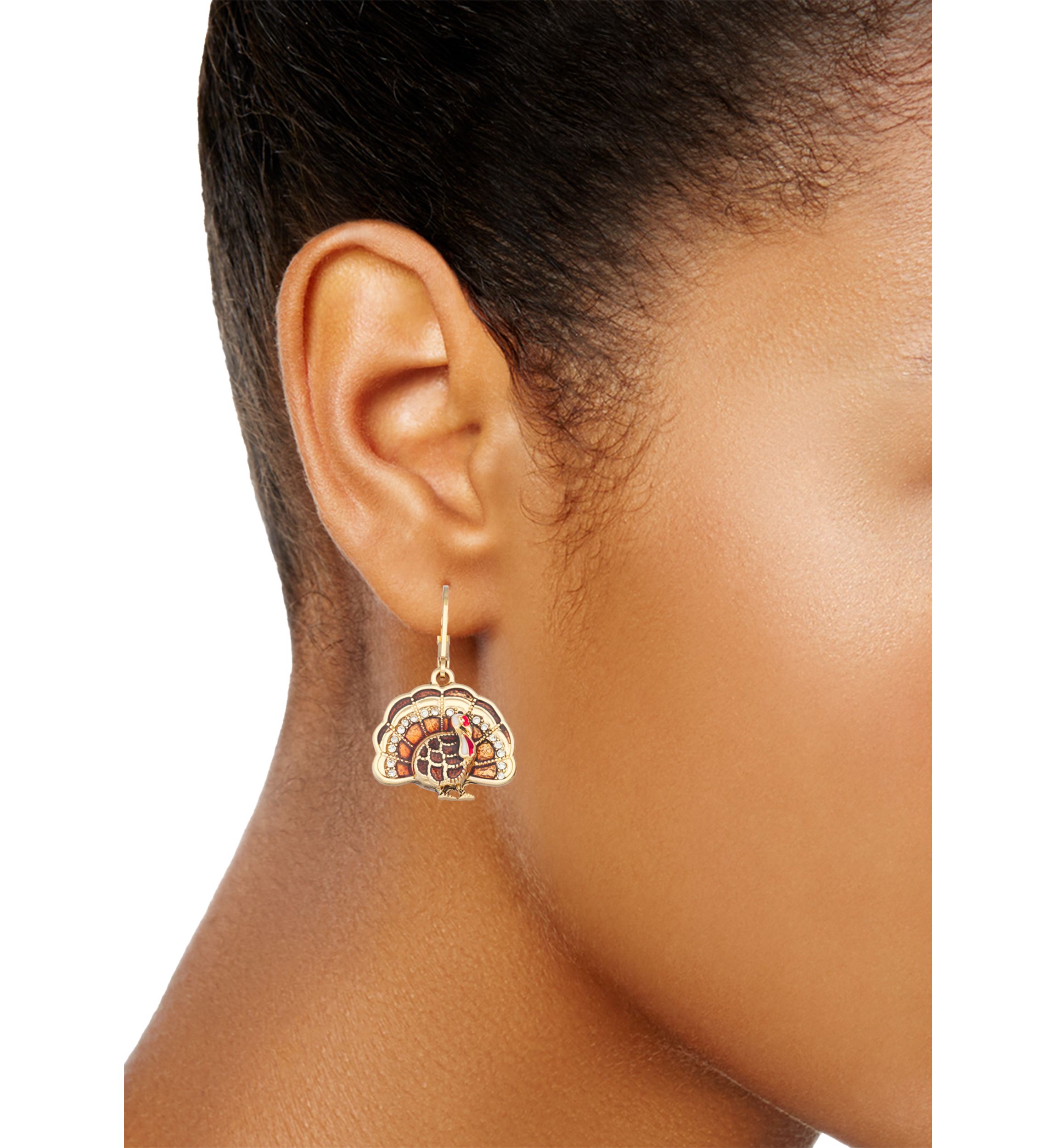 Gold-Tone Multi Turkey Drop Earrings