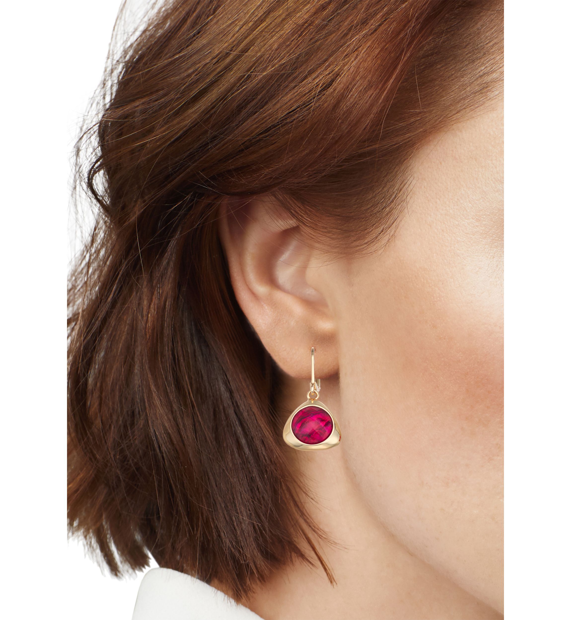 Gold Tone Burgundy Golden Tonals Drop Earrings