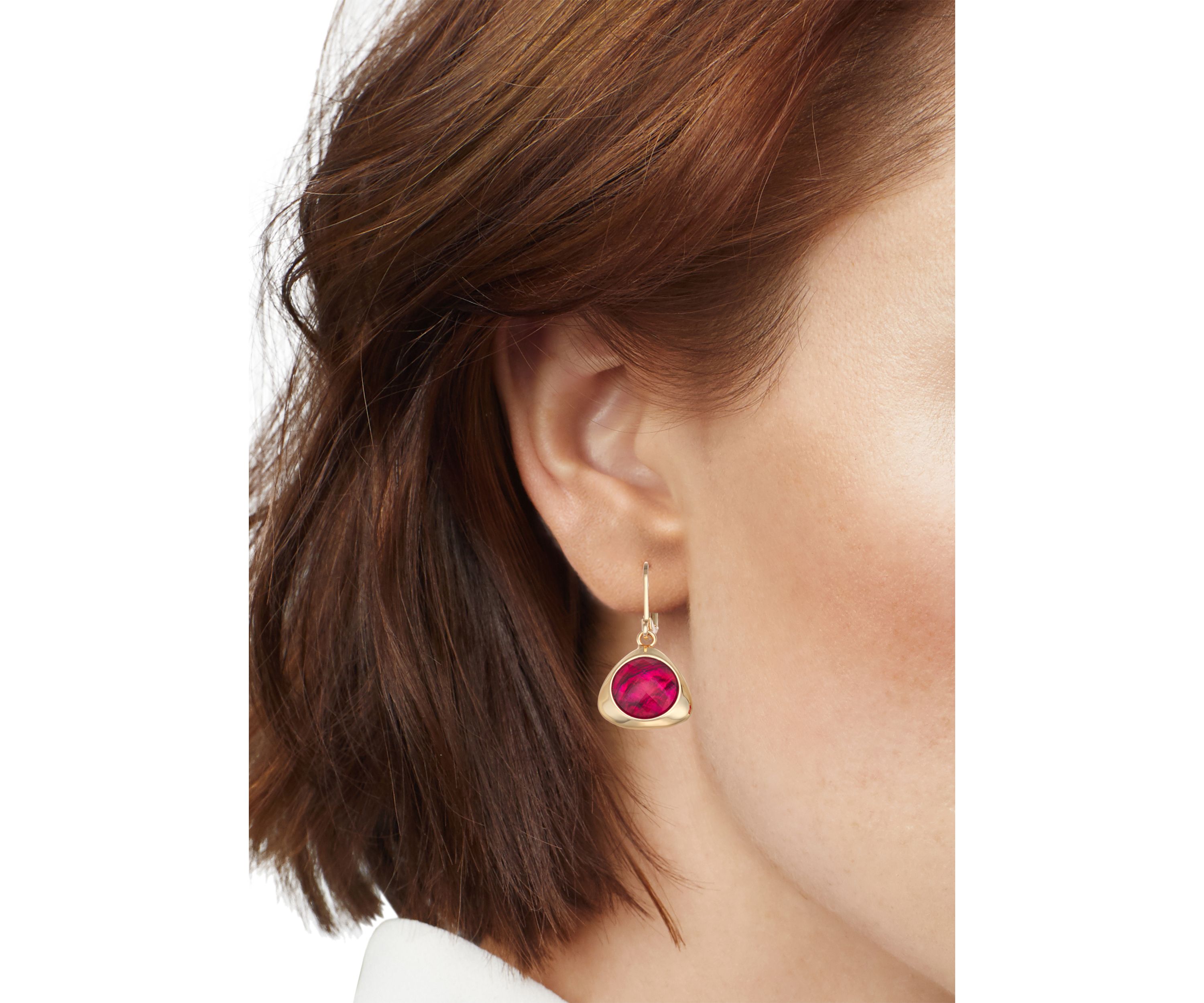 Gold Tone Burgundy Golden Tonals Drop Earrings