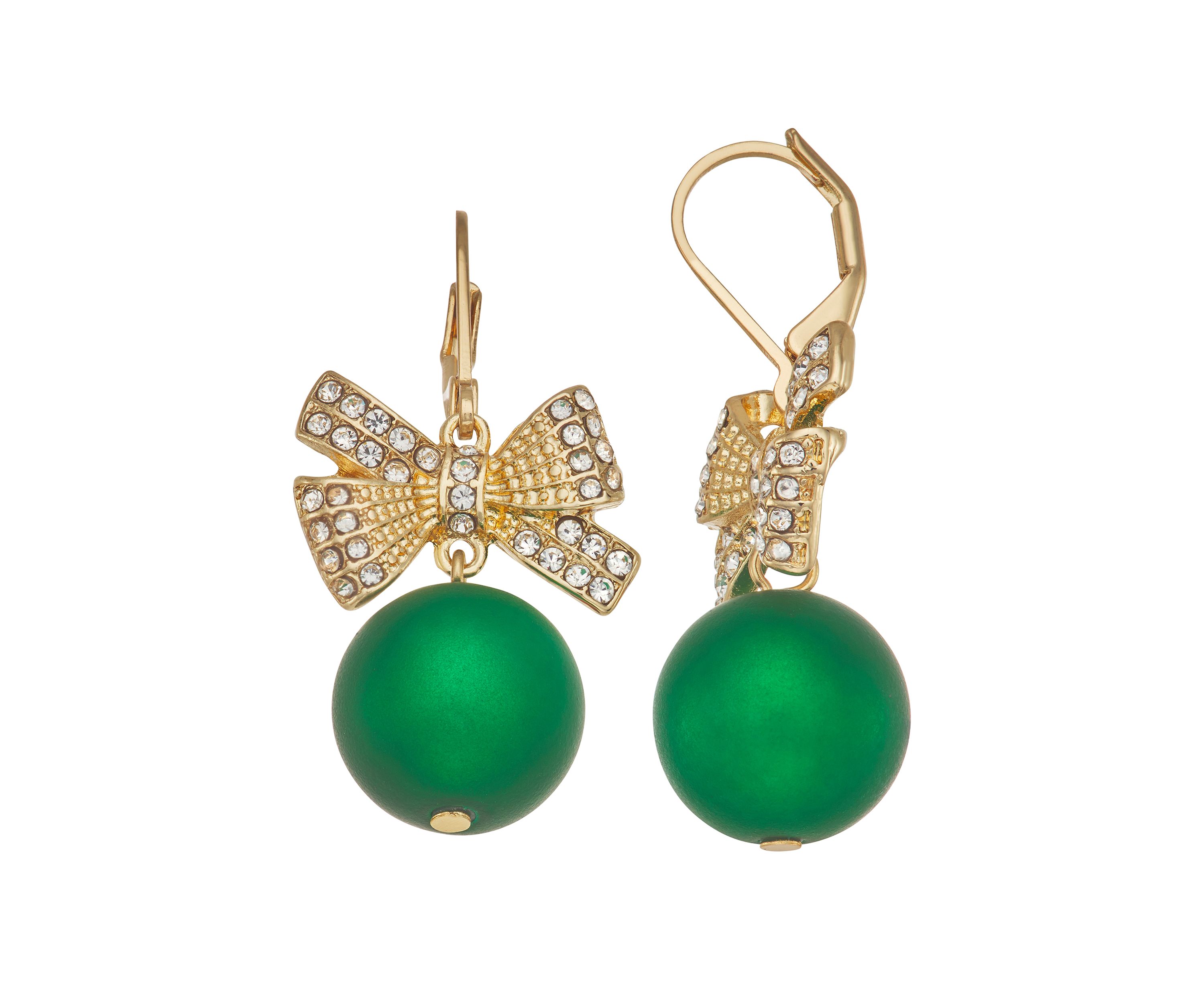 Ball and Bow Drop Earrings