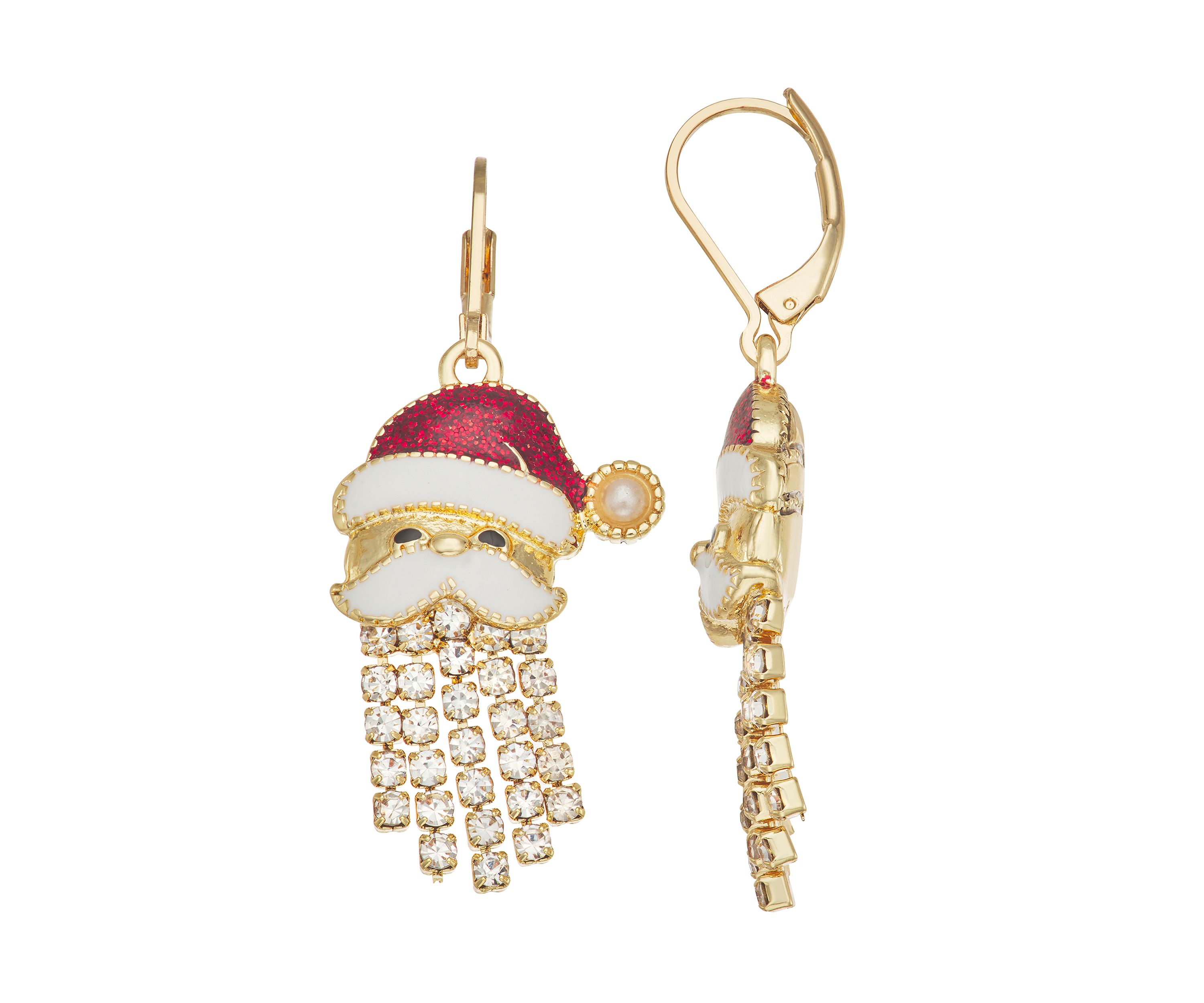  Santa Gold Tone Drop Earrings