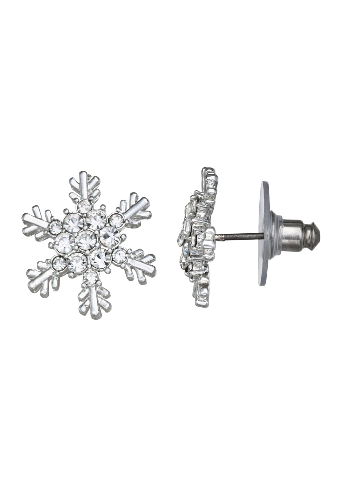 Crystal Snowflake Stud Earrings