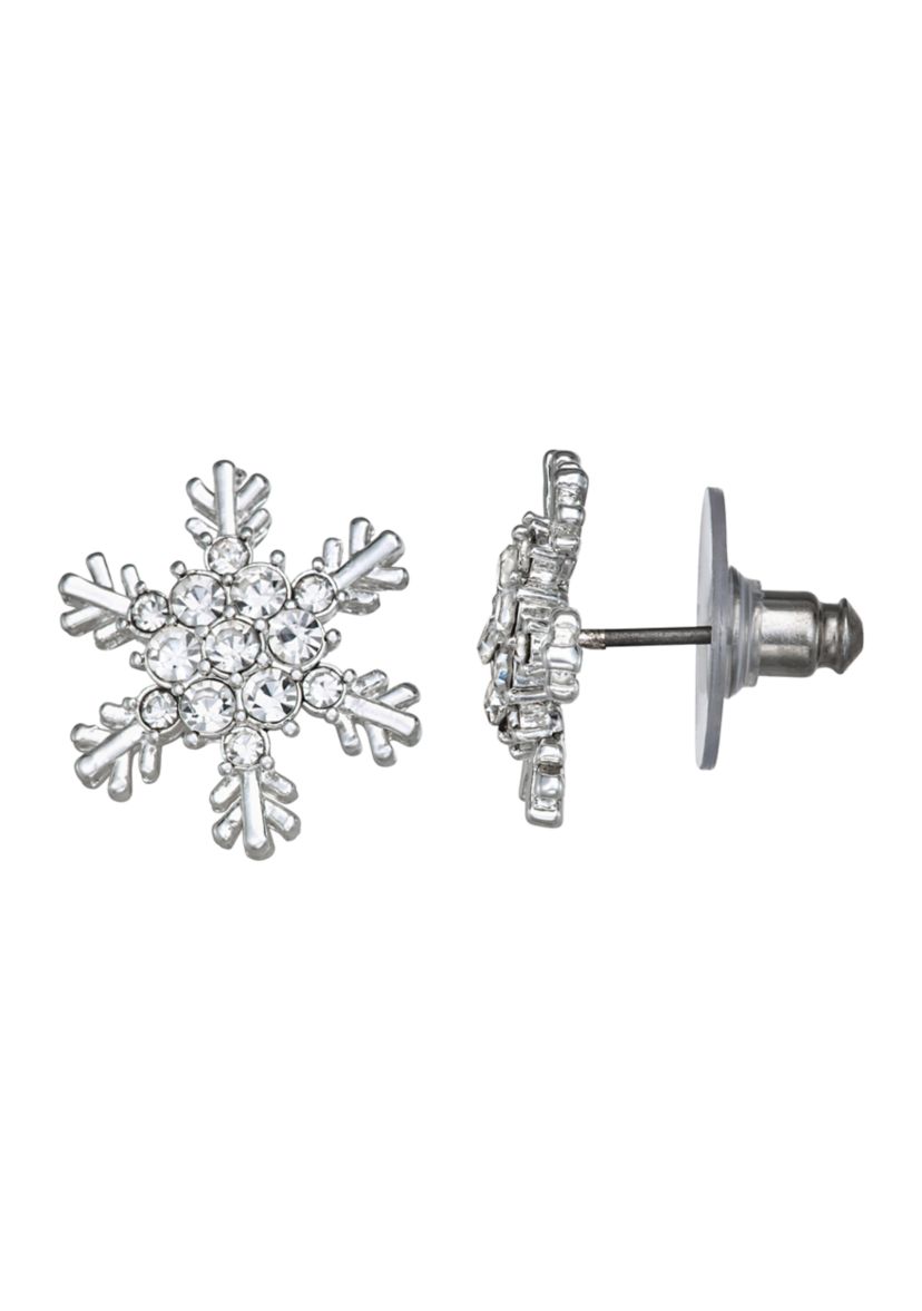 Crystal Snowflake Stud Earrings