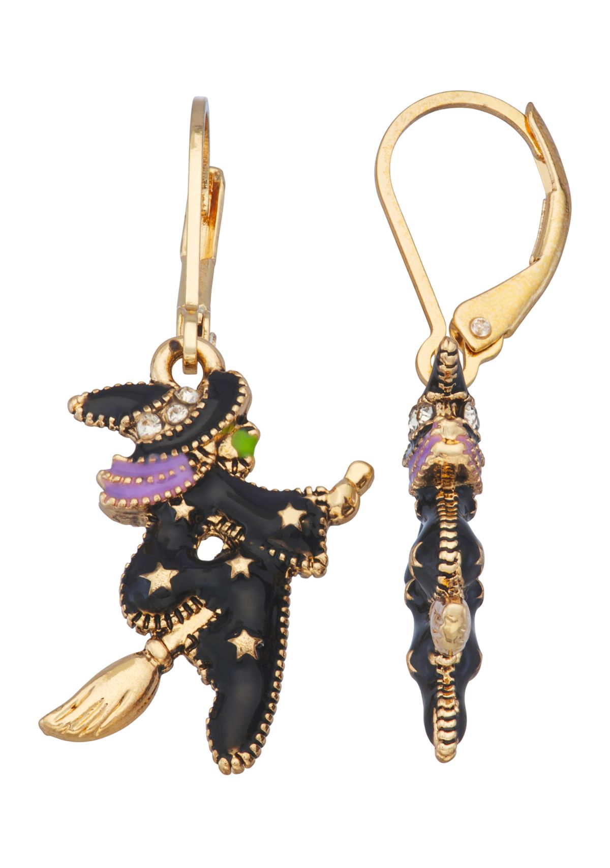 Silver-Tone Multi Witch Drop Earrings