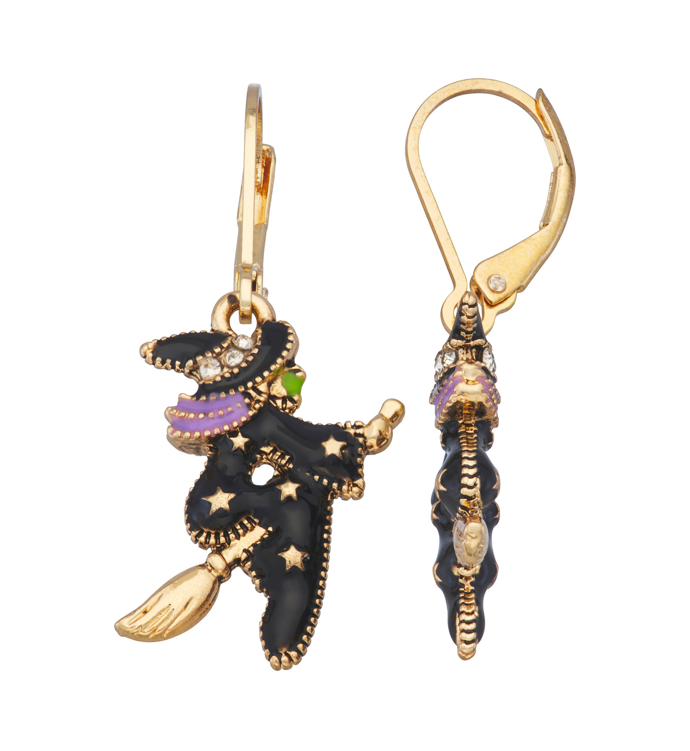 Silver-Tone Multi Witch Drop Earrings