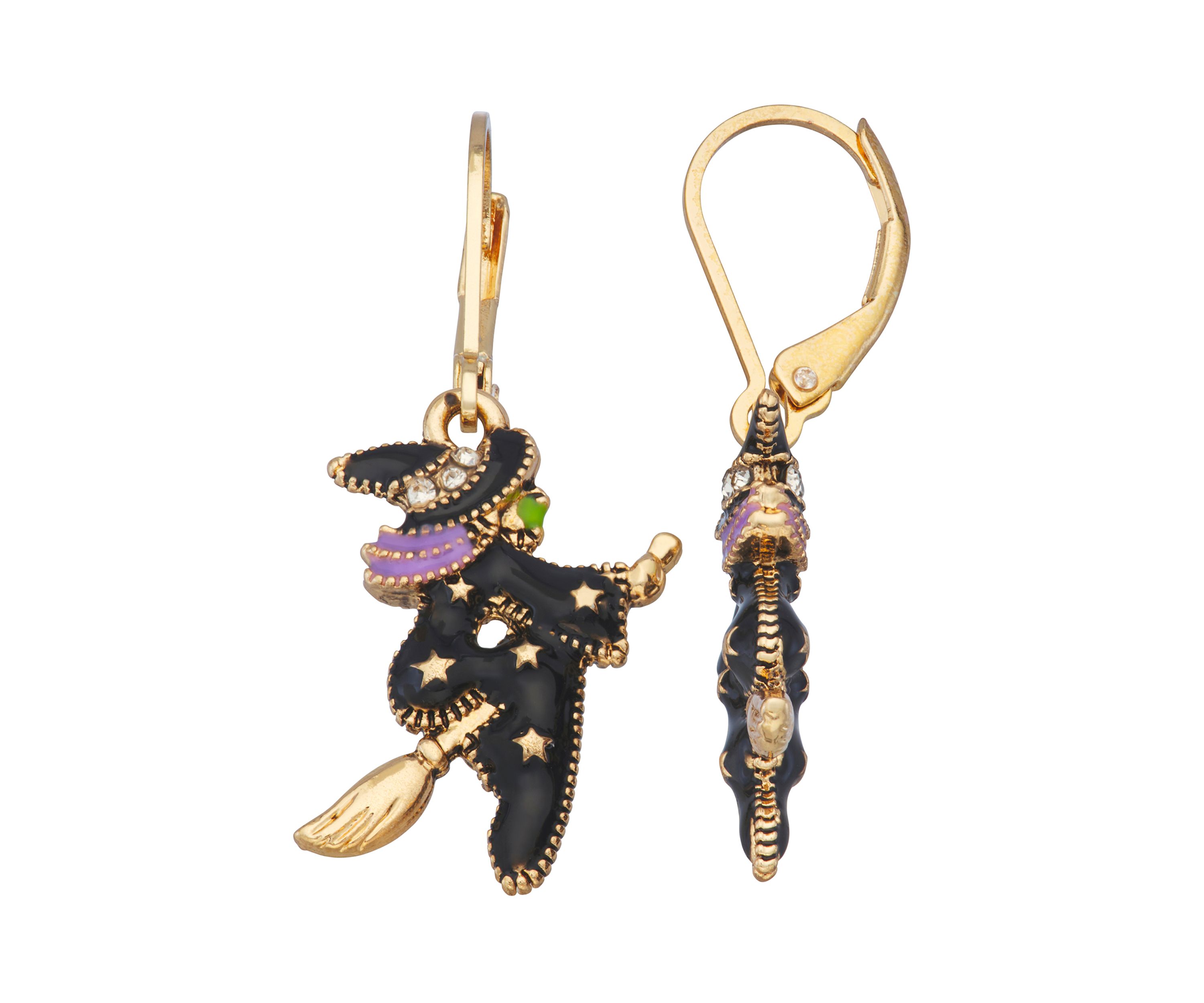 Silver-Tone Multi Witch Drop Earrings