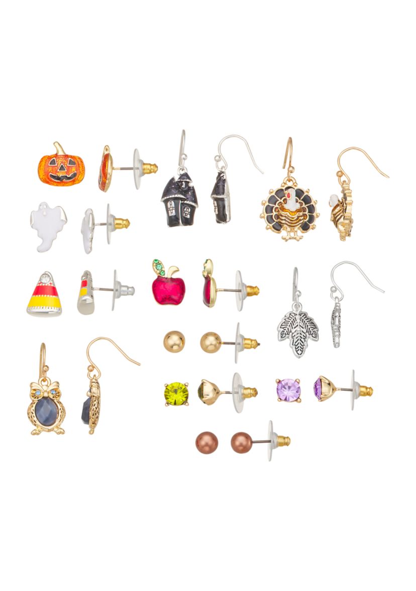 Womens 12 Days Of Fall Earrings Multipack 