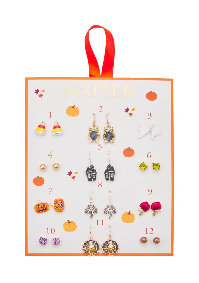 Womens 12 Days Of Fall Earrings Multipack 