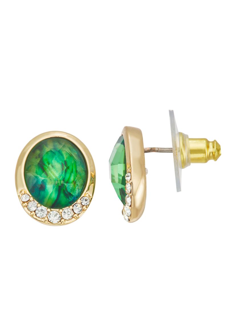 Green Stud Earrings