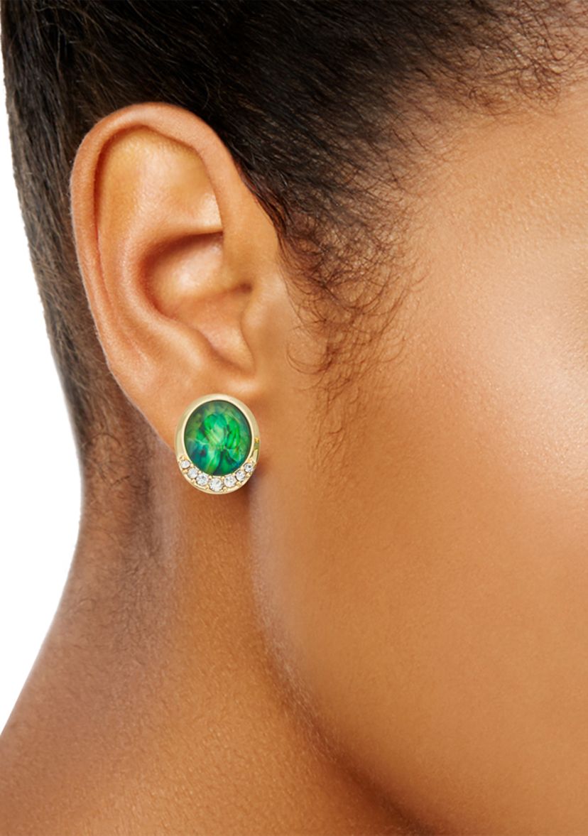 Green Stud Earrings