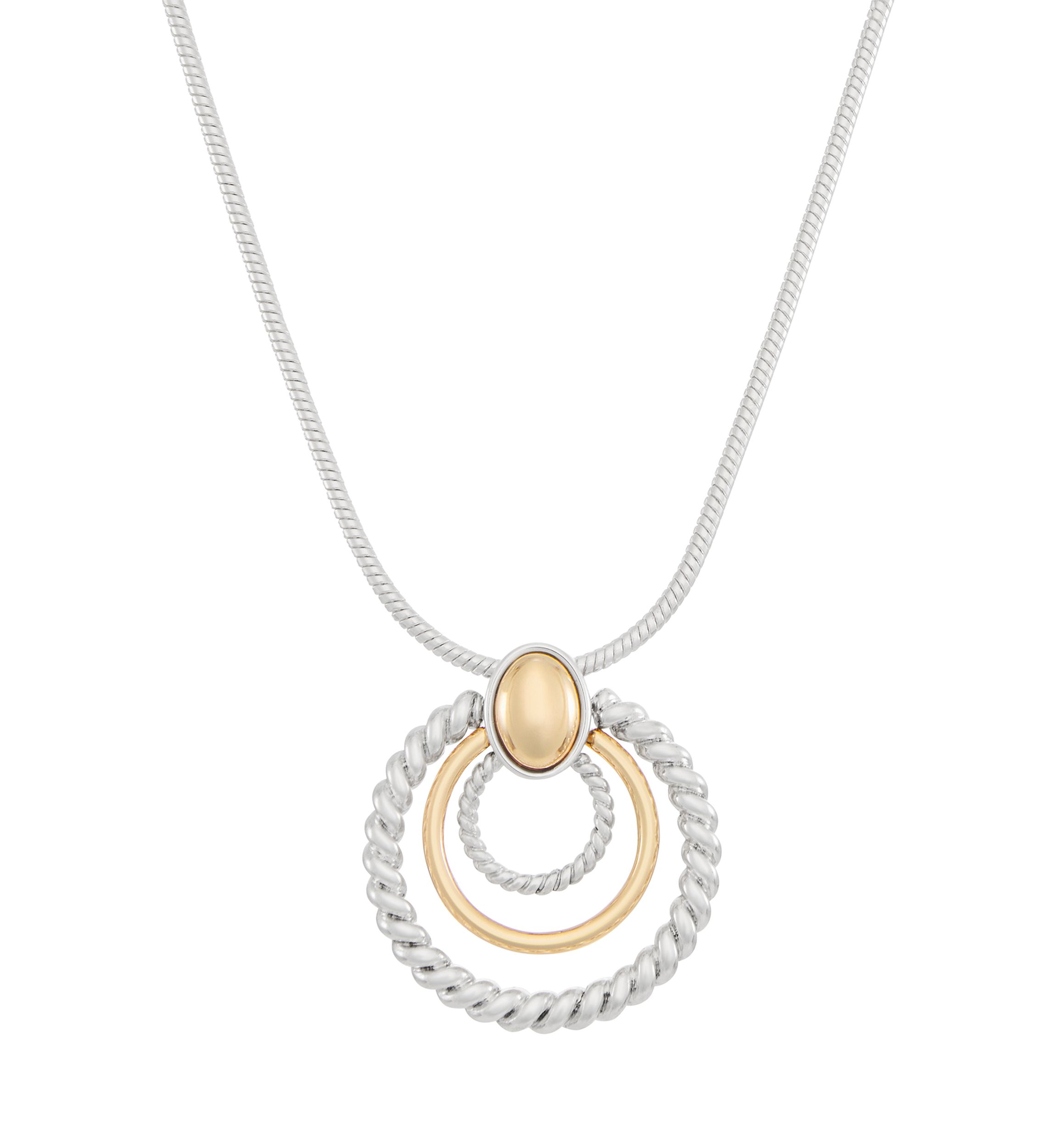 Two Tone 36 Rope Pendant Necklace