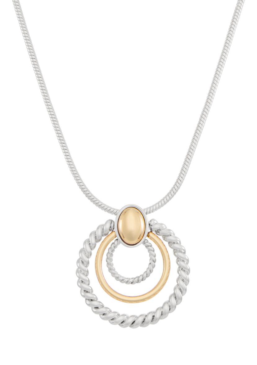 Two Tone 36 Rope Pendant Necklace
