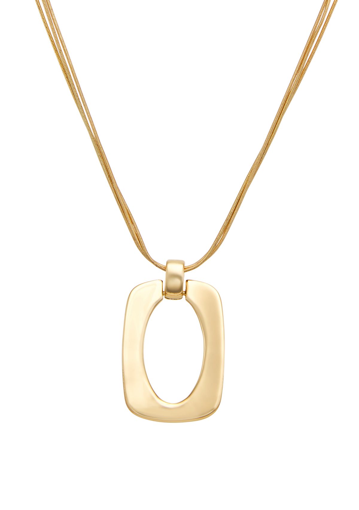 Gold Tone 16 Pendant Necklace