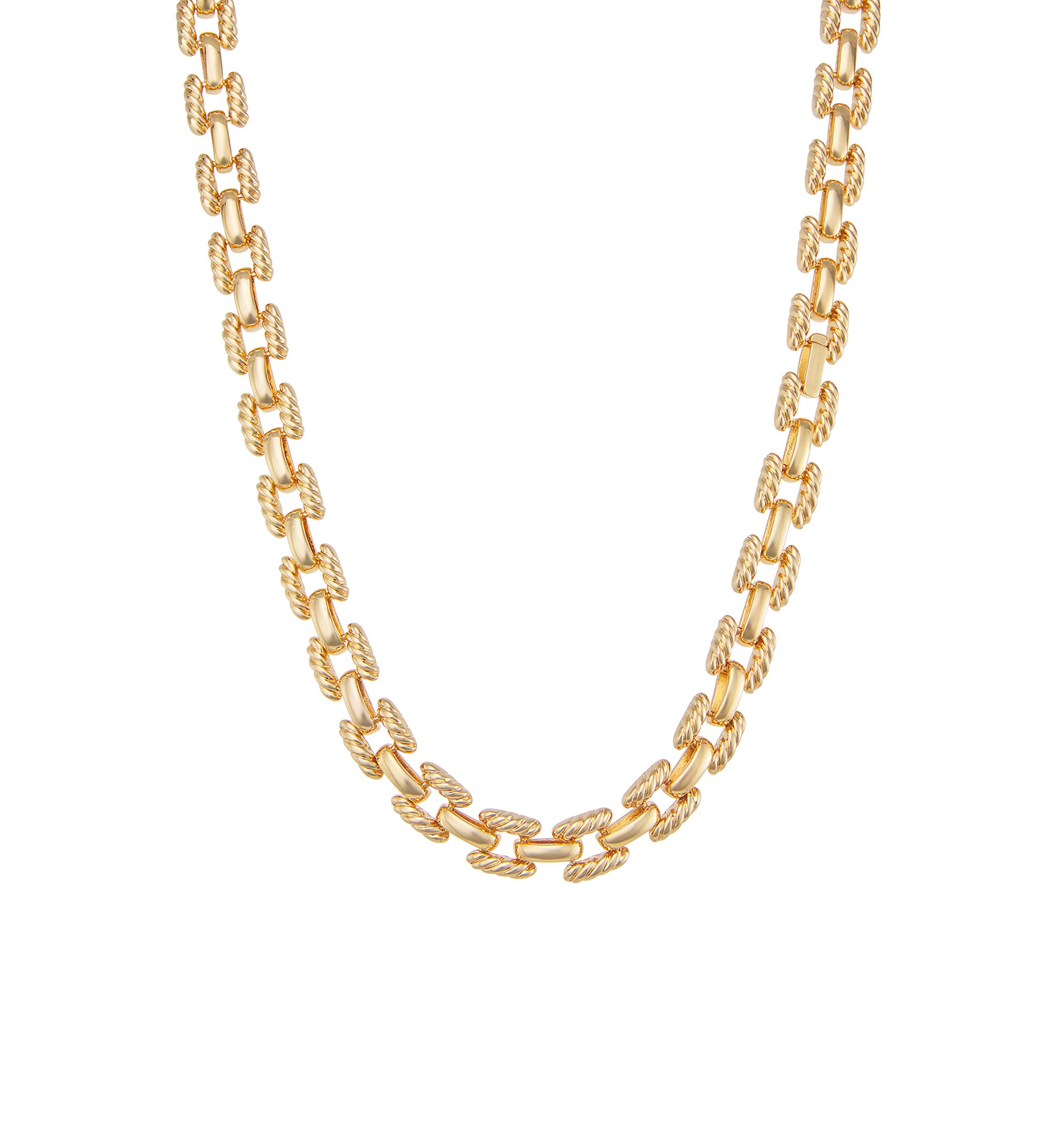 Gold Tone Ropes Collar Necklace