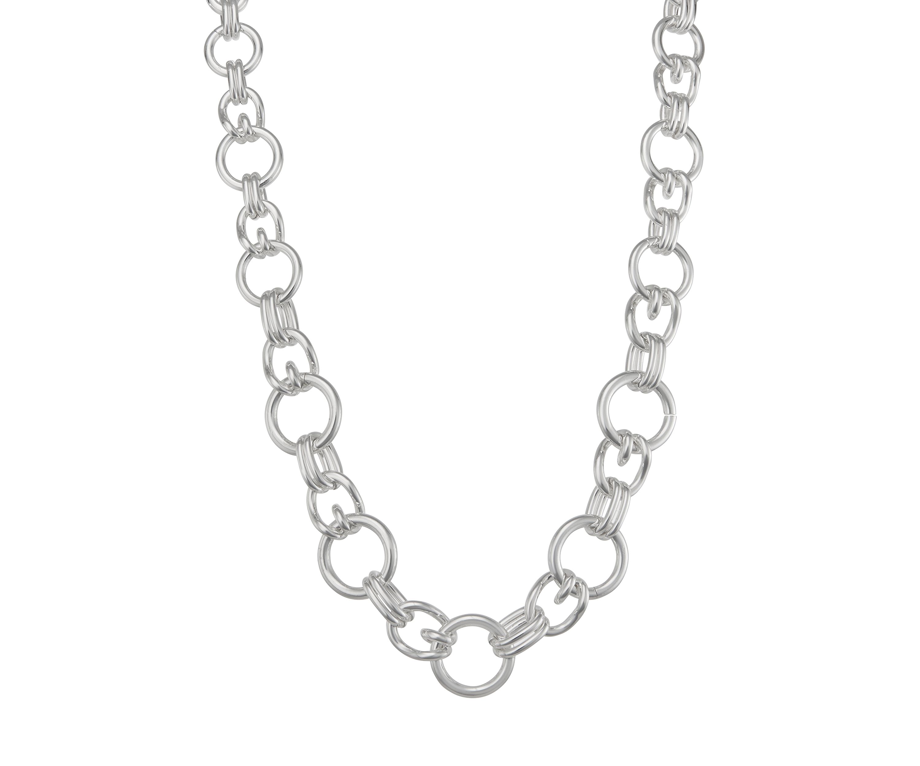 Silver Tone Knot Collar Necklace