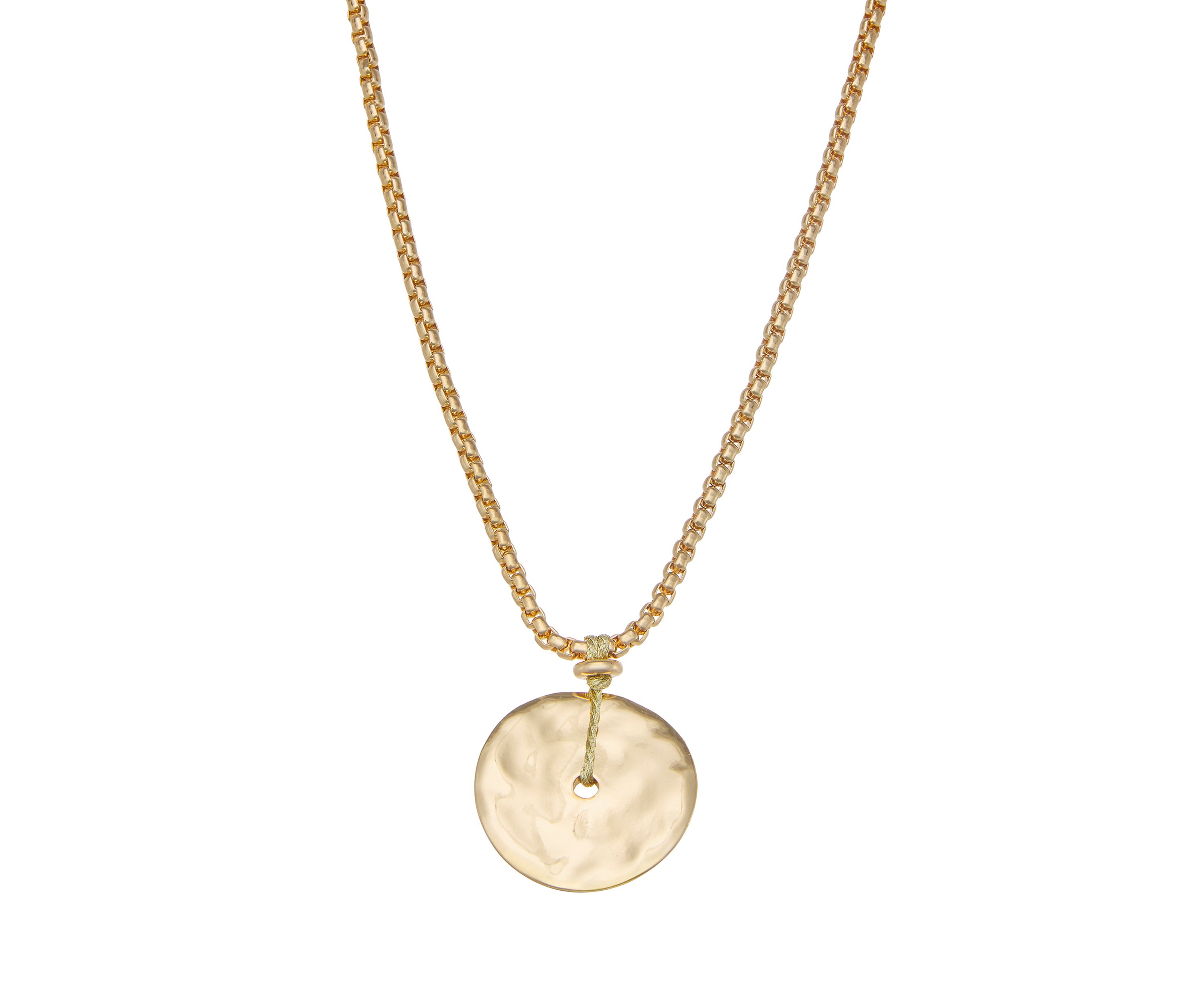 Gold Tone Glitzy Pendant Necklace
