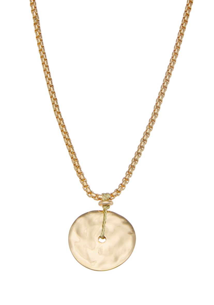 Gold Tone Glitzy Pendant Necklace