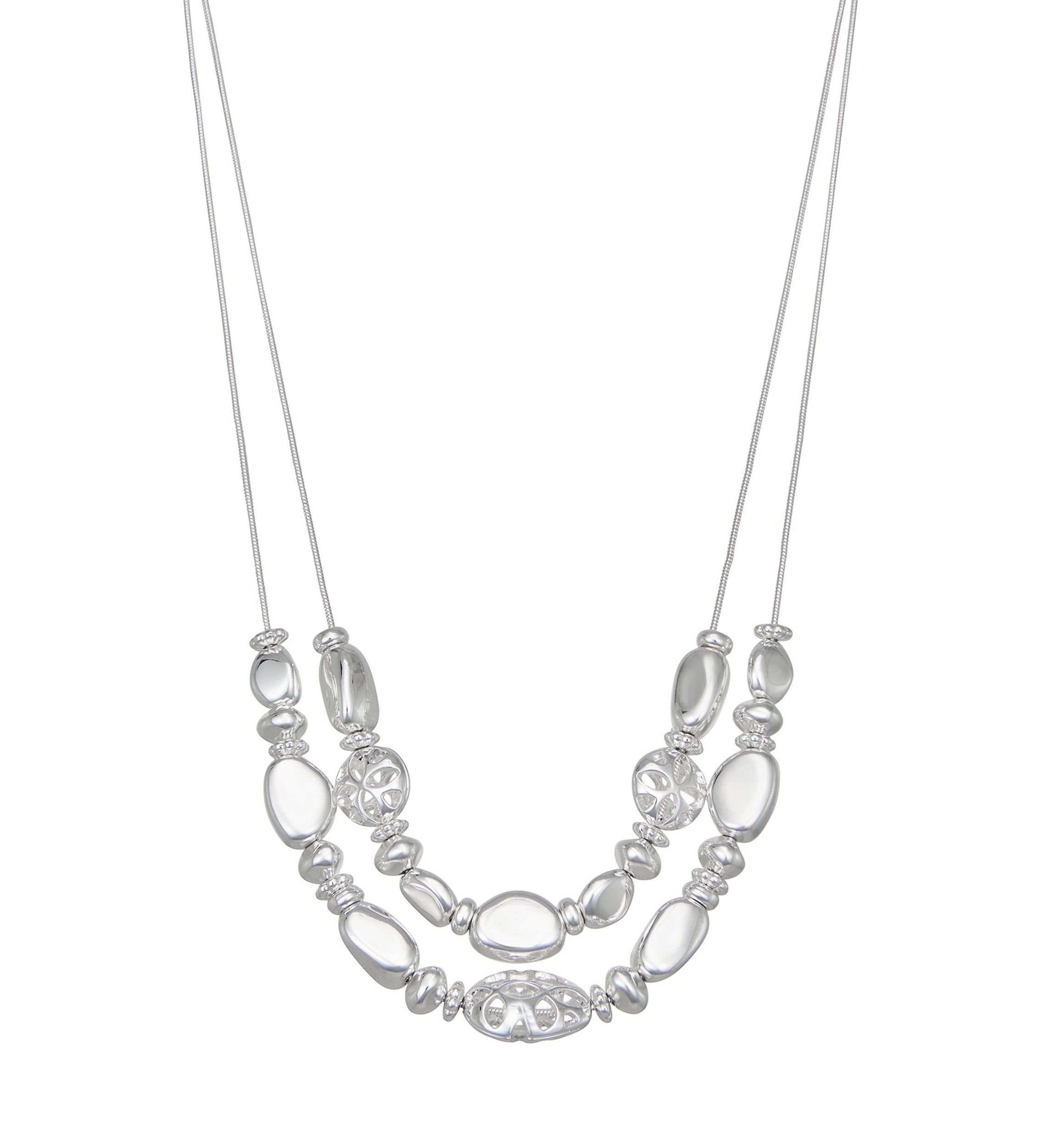 Silver Style Multi Row Necklace