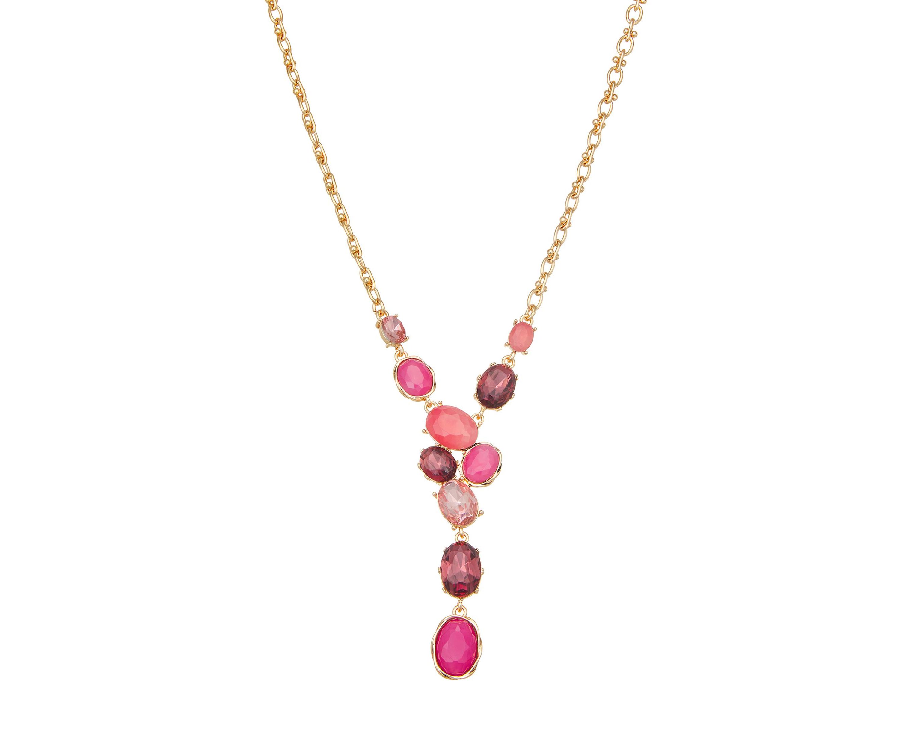 Gold Tone Berry Sweet Y Necklace