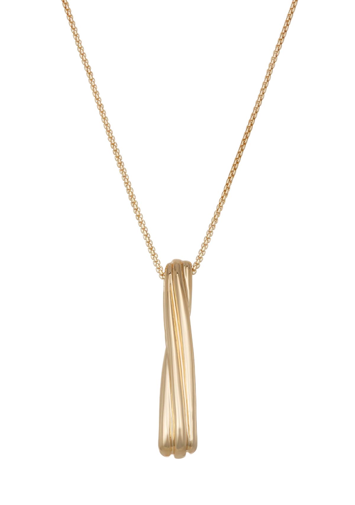 Golden Waves Frontal Pendant Necklace