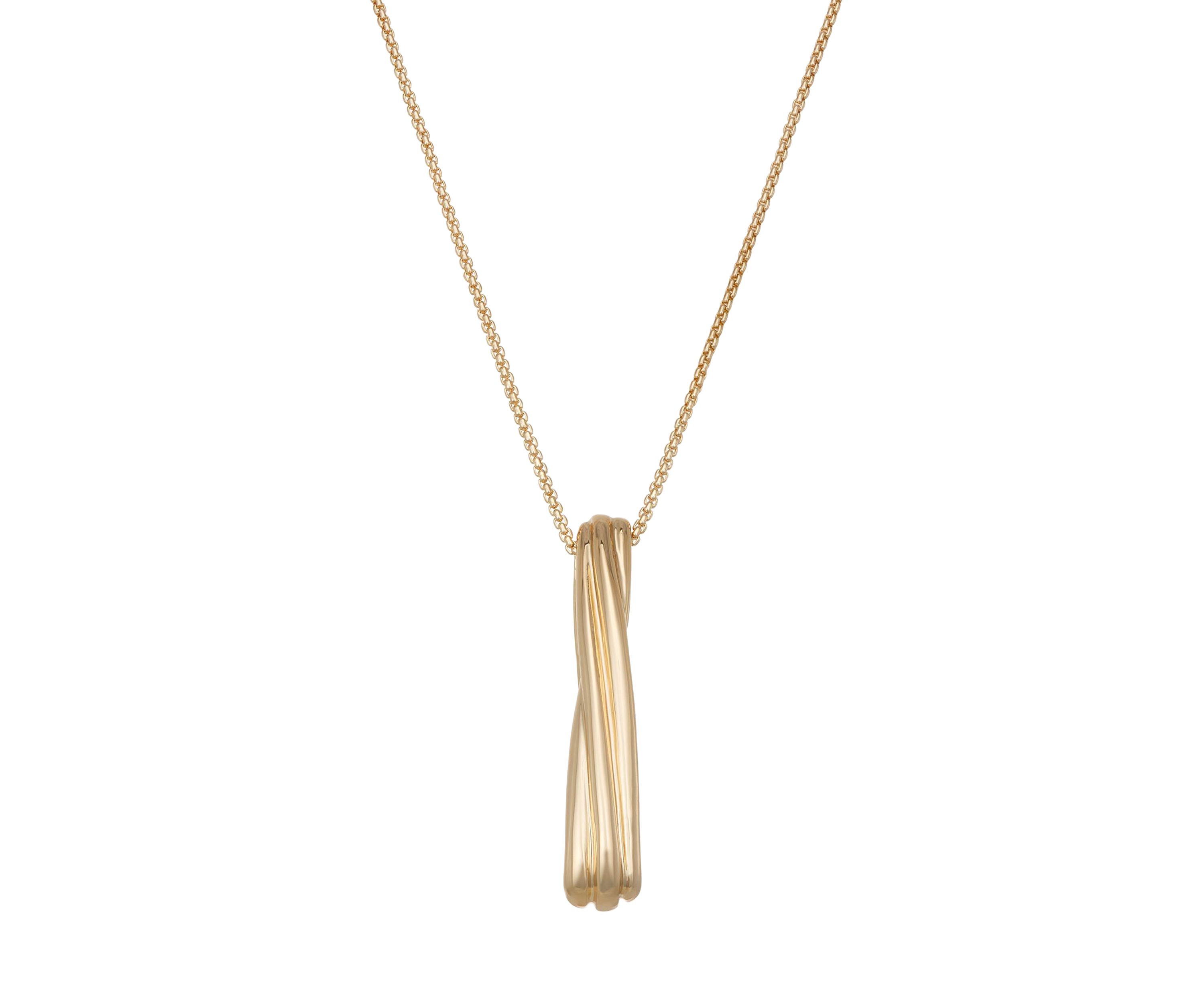 Golden Waves Frontal Pendant Necklace