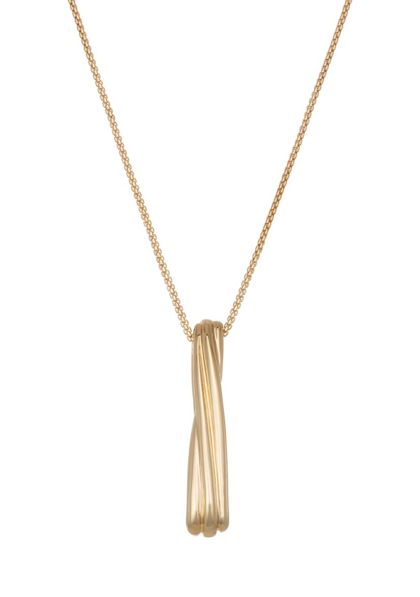 Gold Tone  Rings Pendant Necklace
