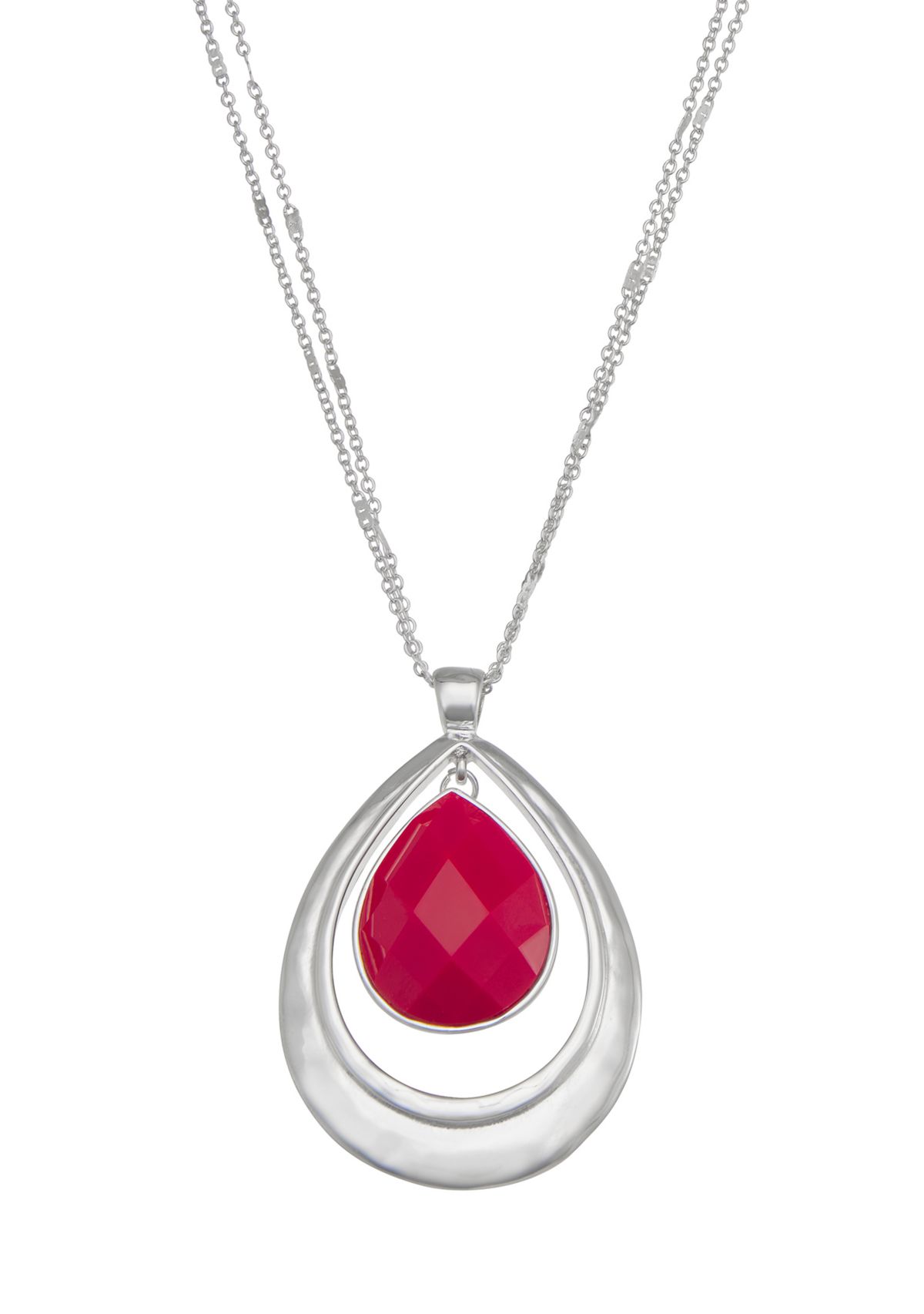 Silver Tone  Royal Long Pendant Necklace