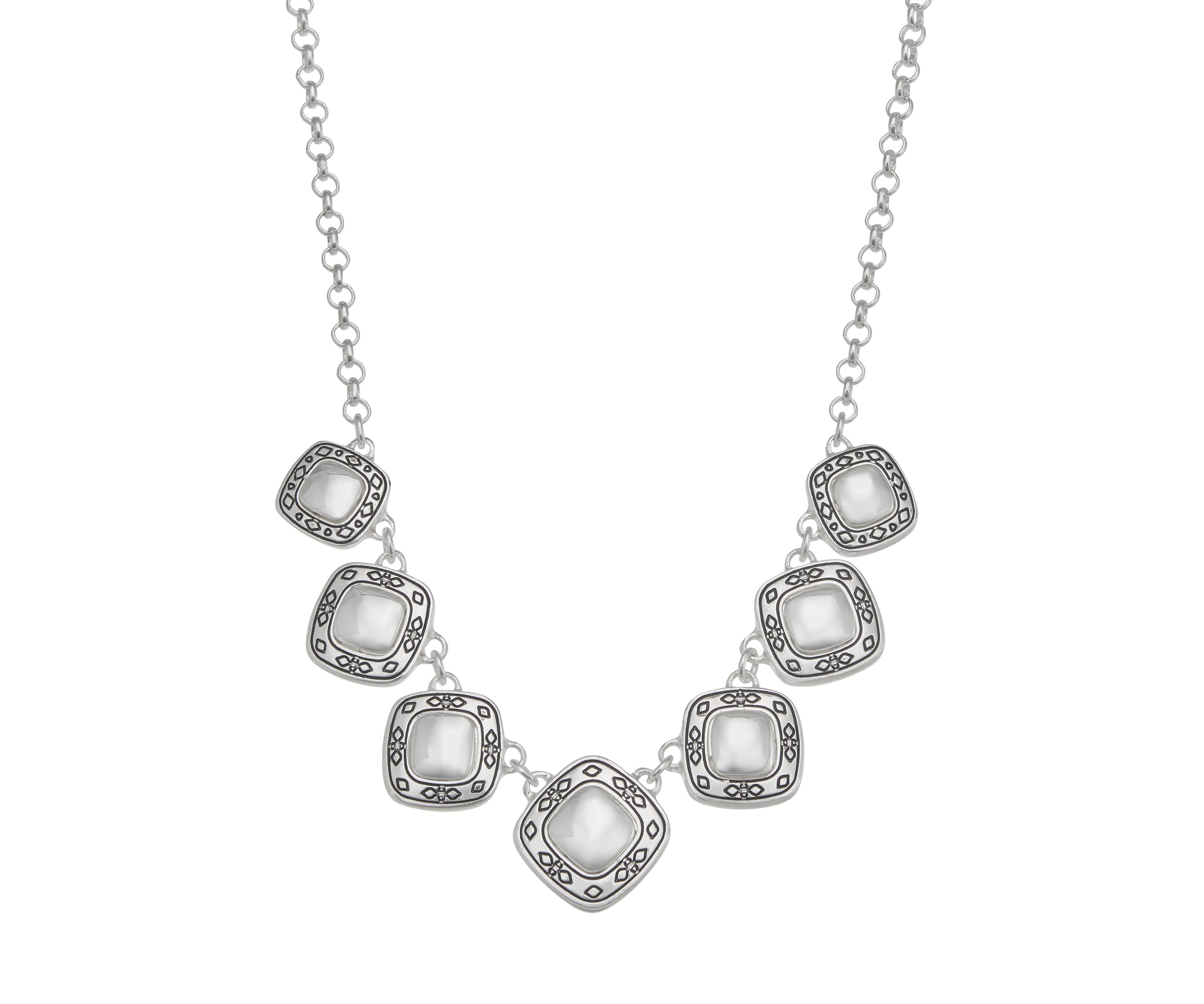 Silver Tone Frontal Necklace