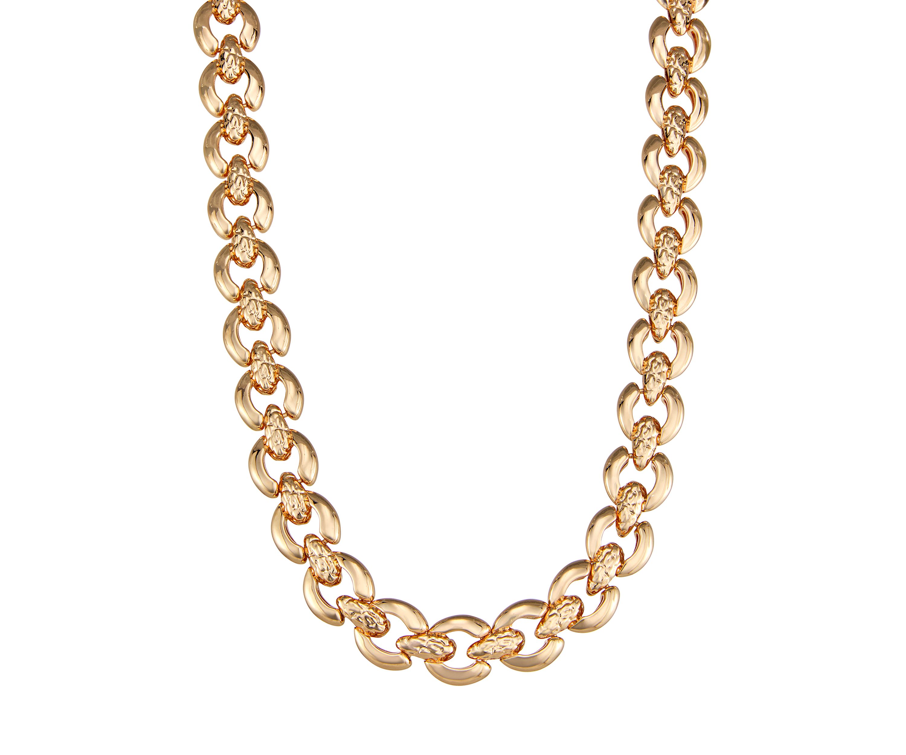 Womens Gold Tone Textures Collar Necklace