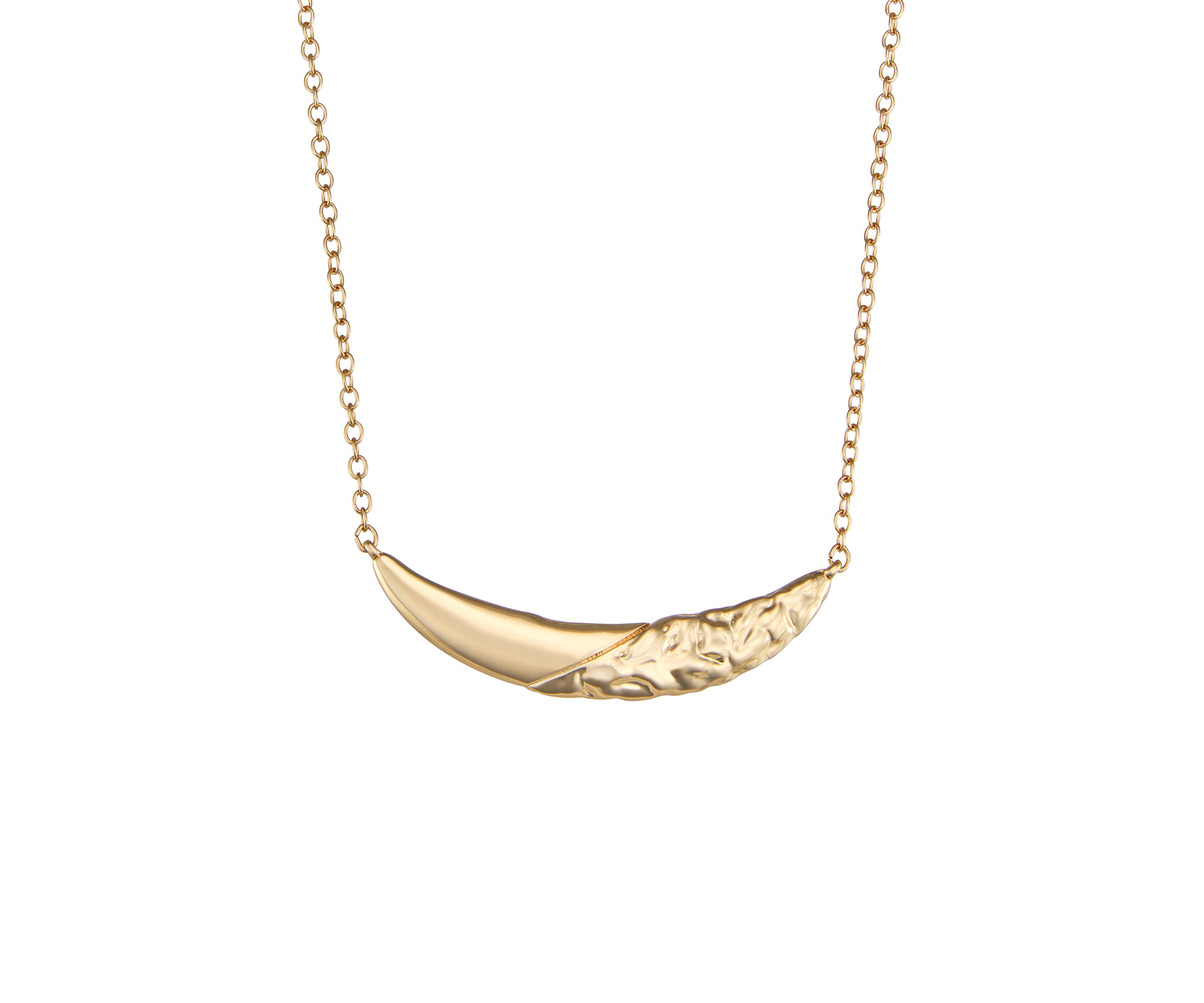 Gold Tone Texture Frontal Necklace
