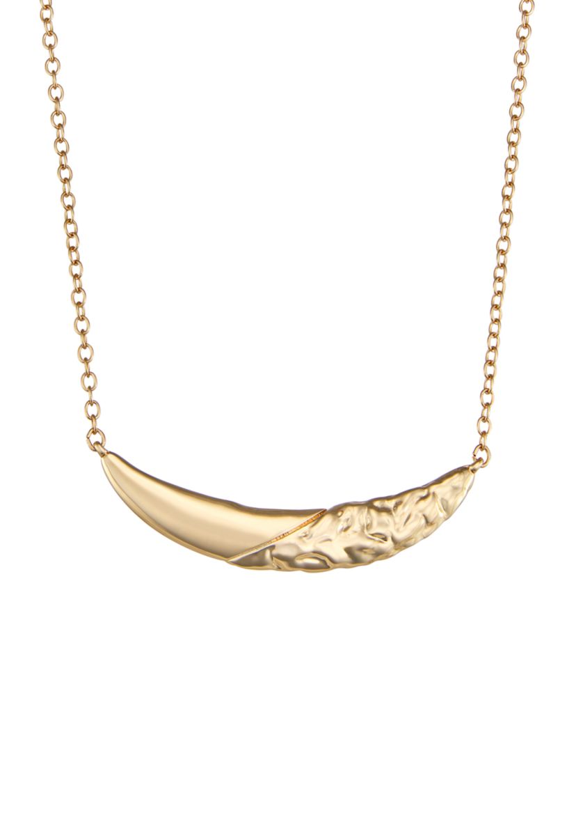 Gold Tone Texture Frontal Necklace