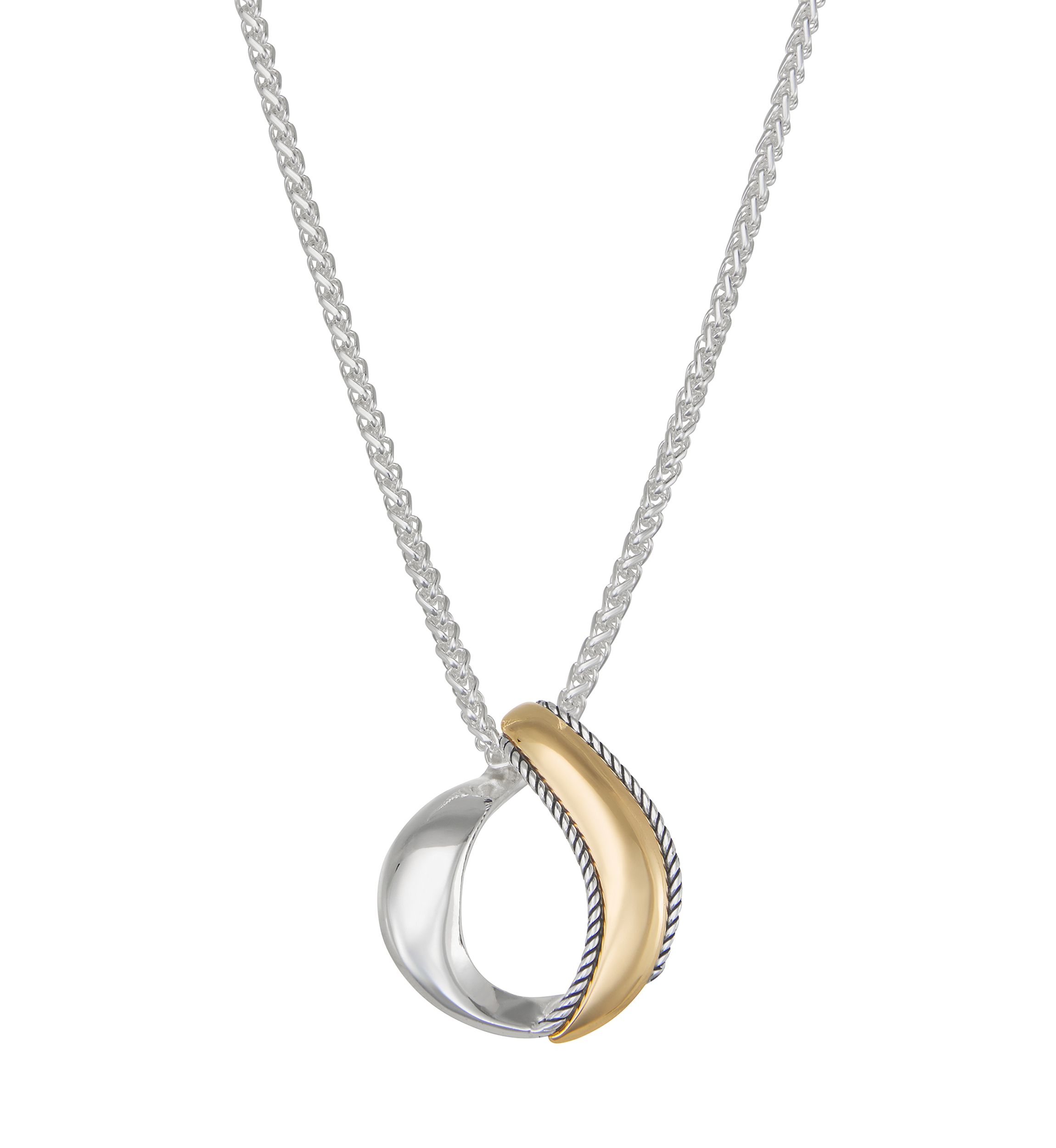 Two Tone Pendant Necklace