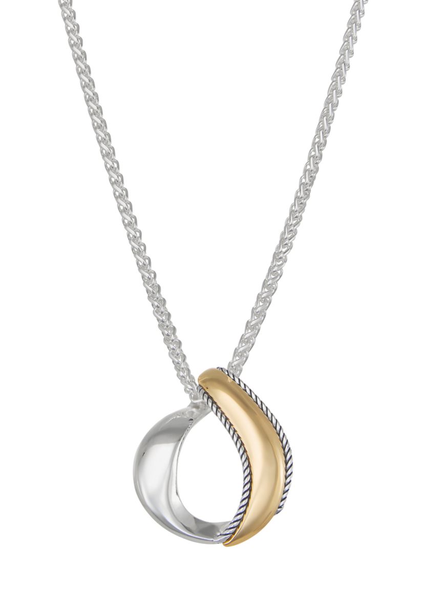 Two Tone Pendant Necklace