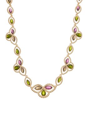 Napier Multi Color Stone Collar Necklace