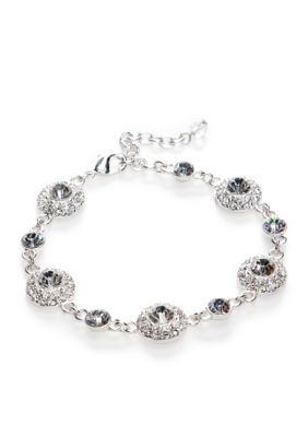 Boxed Silver-Tone Crystal Bracelet