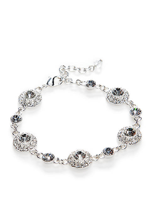 Boxed Silver-Tone Crystal Bracelet