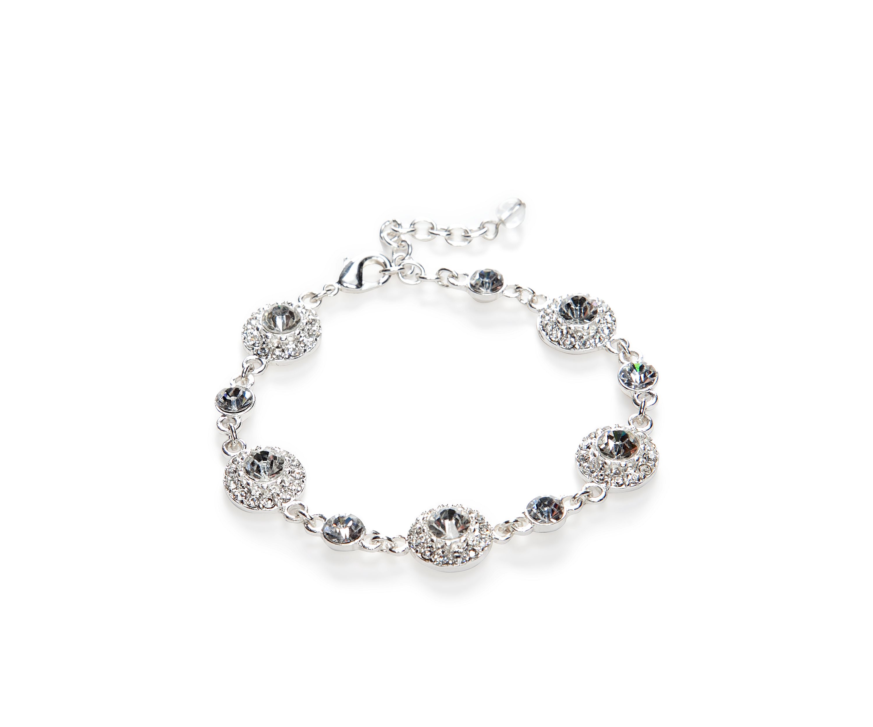 Boxed Silver-Tone Crystal Bracelet