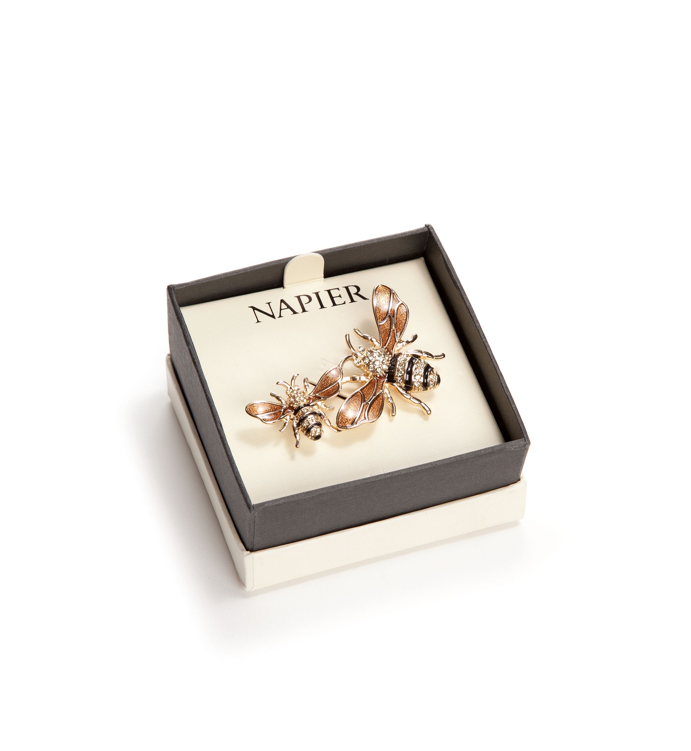 Boxed Gold Tone Bees Pin