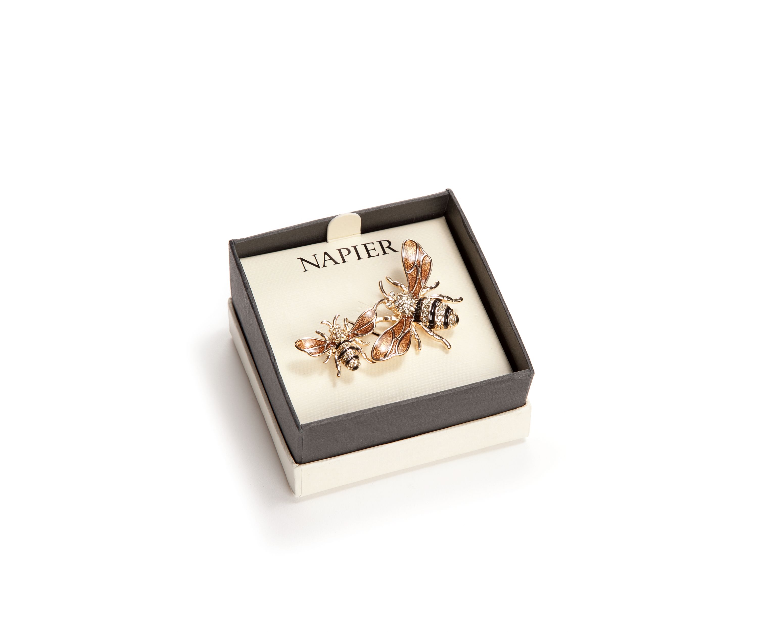 Boxed Gold Tone Bees Pin