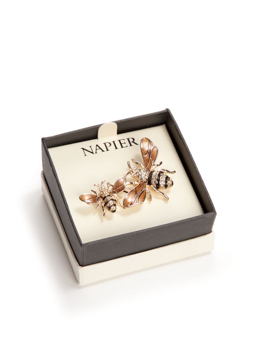 Boxed Gold Tone Bees Pin