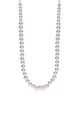 Napier Silver-Tone Beaded Collar Necklace | belk