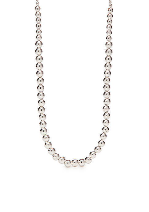 Silver-Tone Beaded Collar Necklace