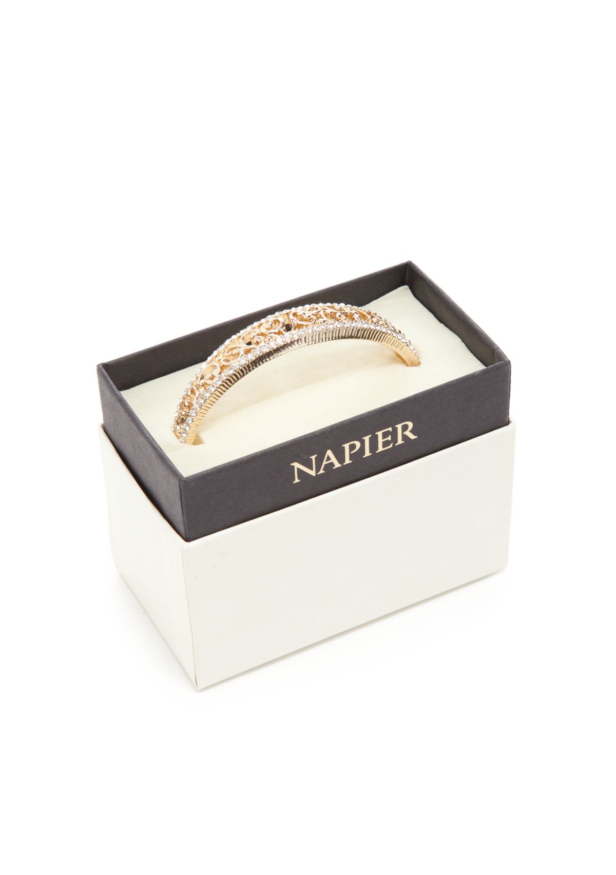 Gold Tone Filigree Hinge Bangle Boxed Bracelet
