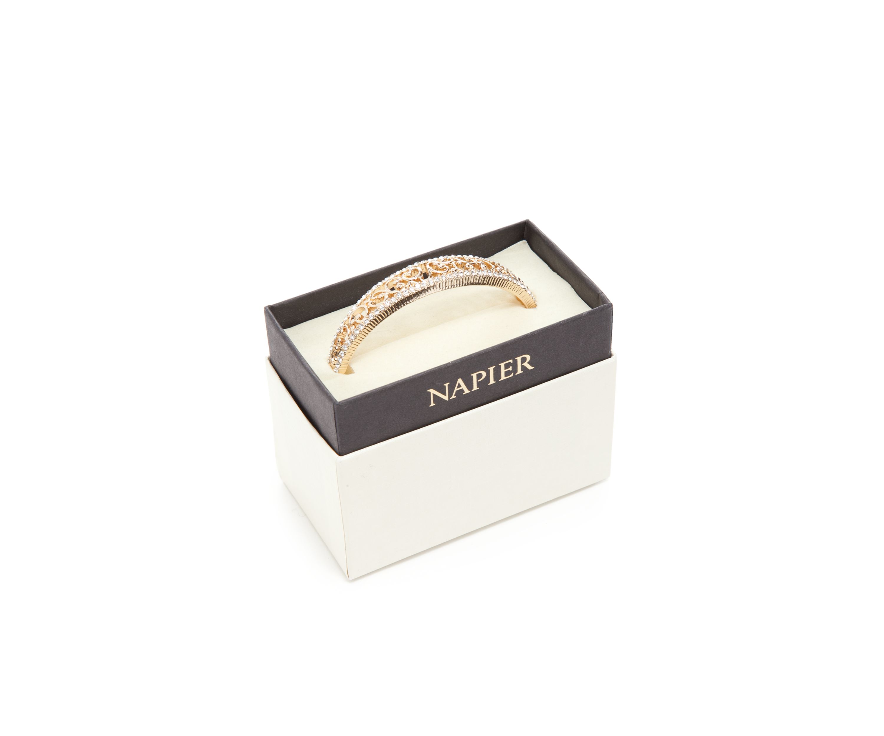 Gold Tone Filigree Hinge Bangle Boxed Bracelet