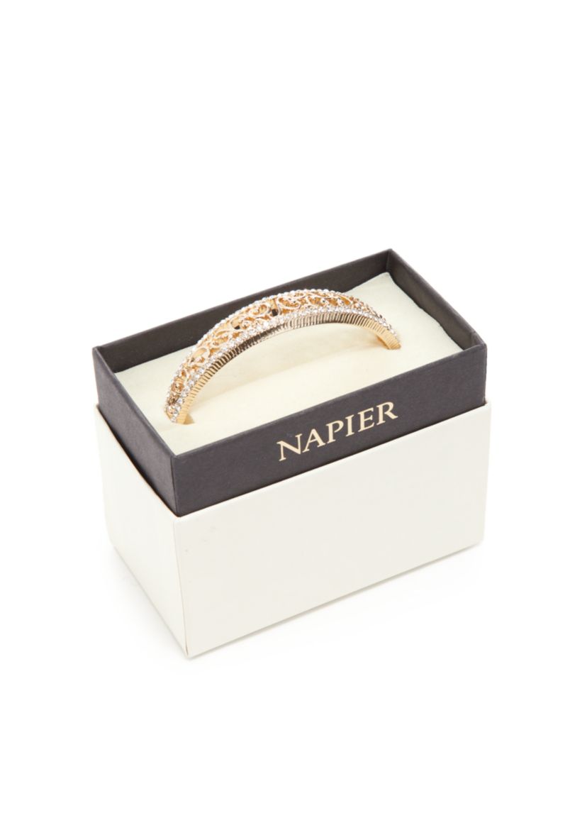 Gold Tone Filigree Hinge Bangle Boxed Bracelet