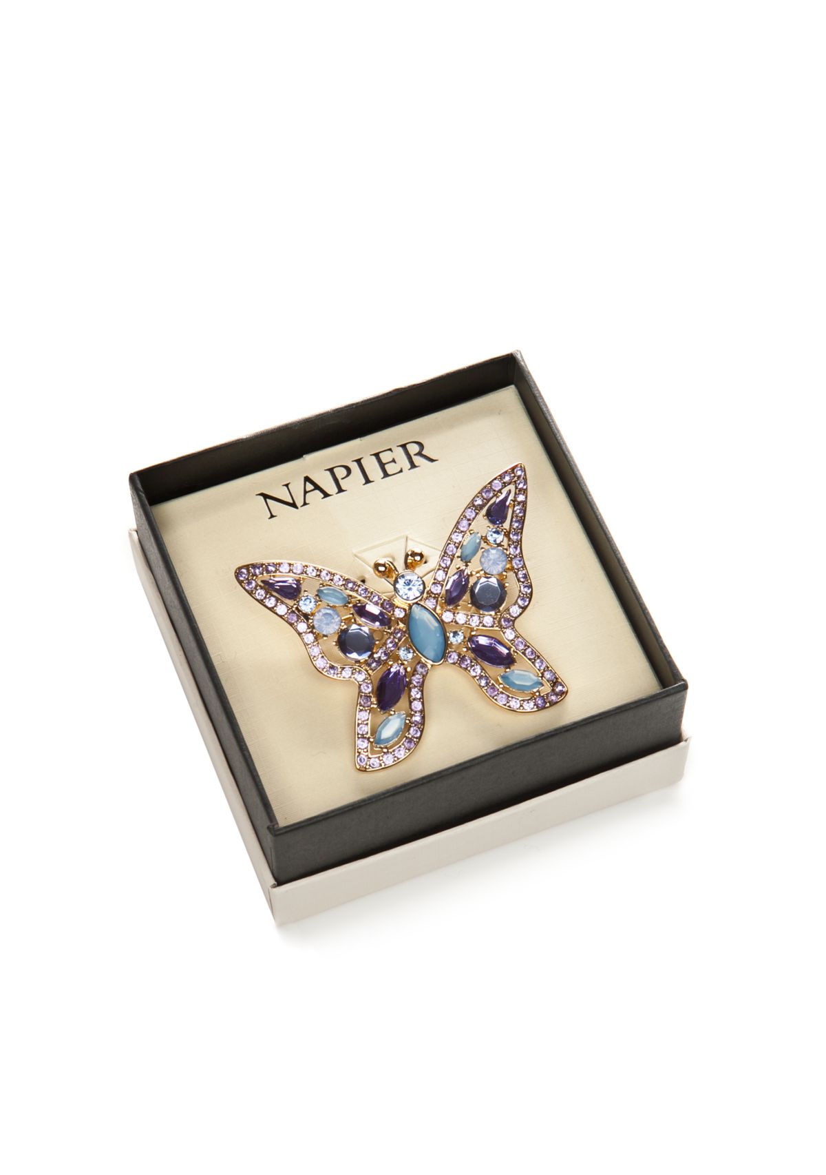 Silver Tone Blue and Purple Butterfly Pin