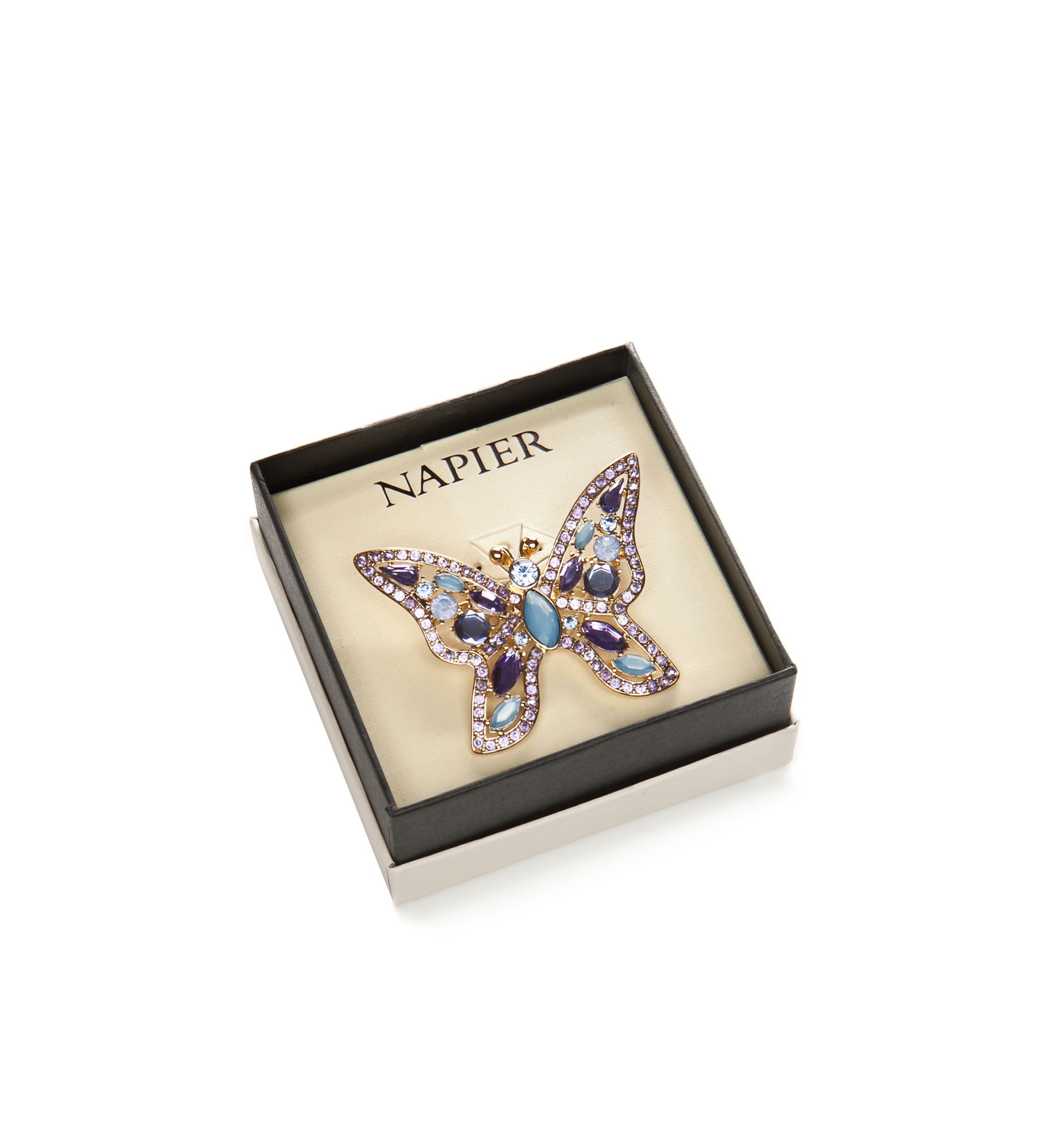 Silver Tone Blue and Purple Butterfly Pin