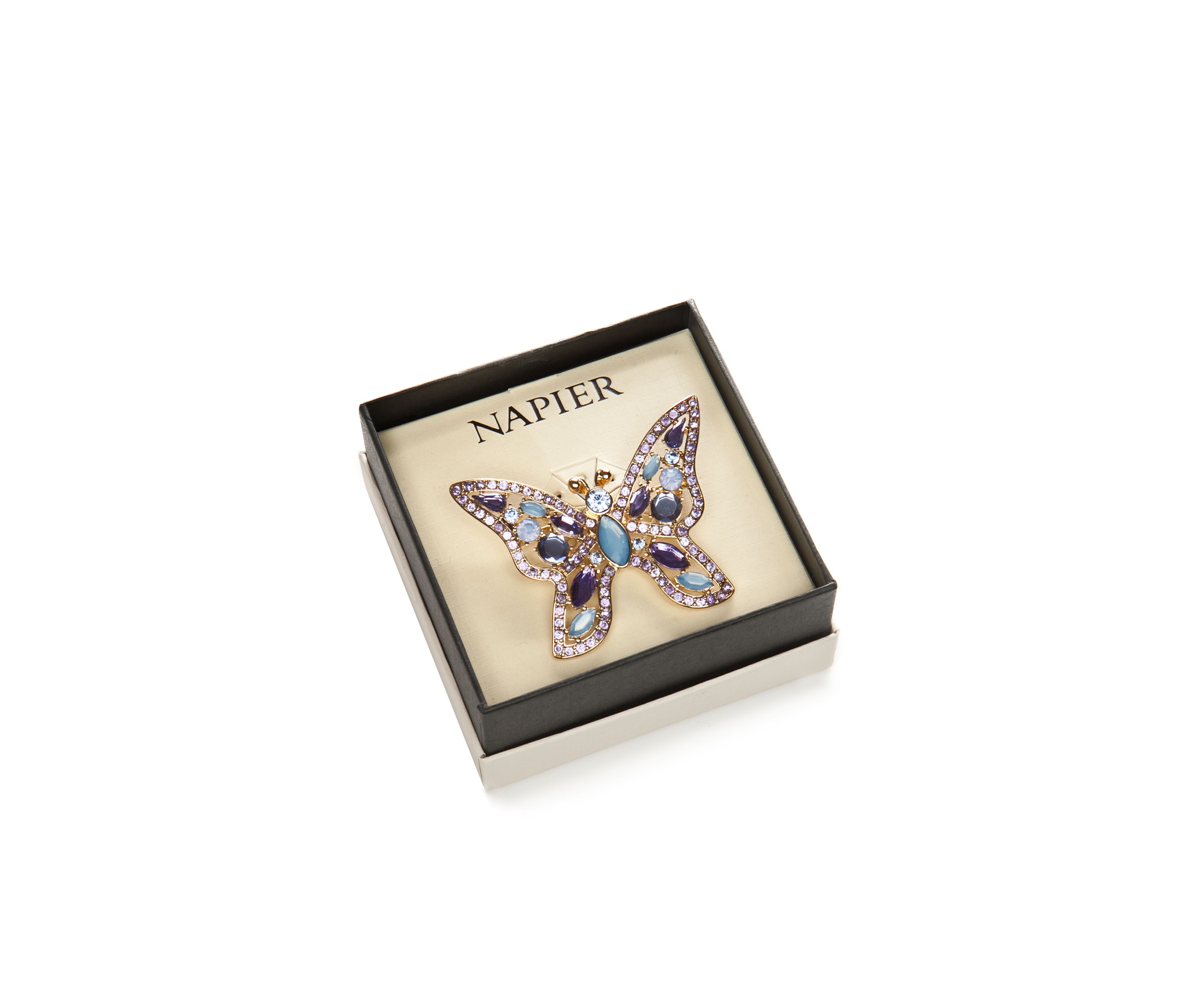 Silver Tone Blue and Purple Butterfly Pin