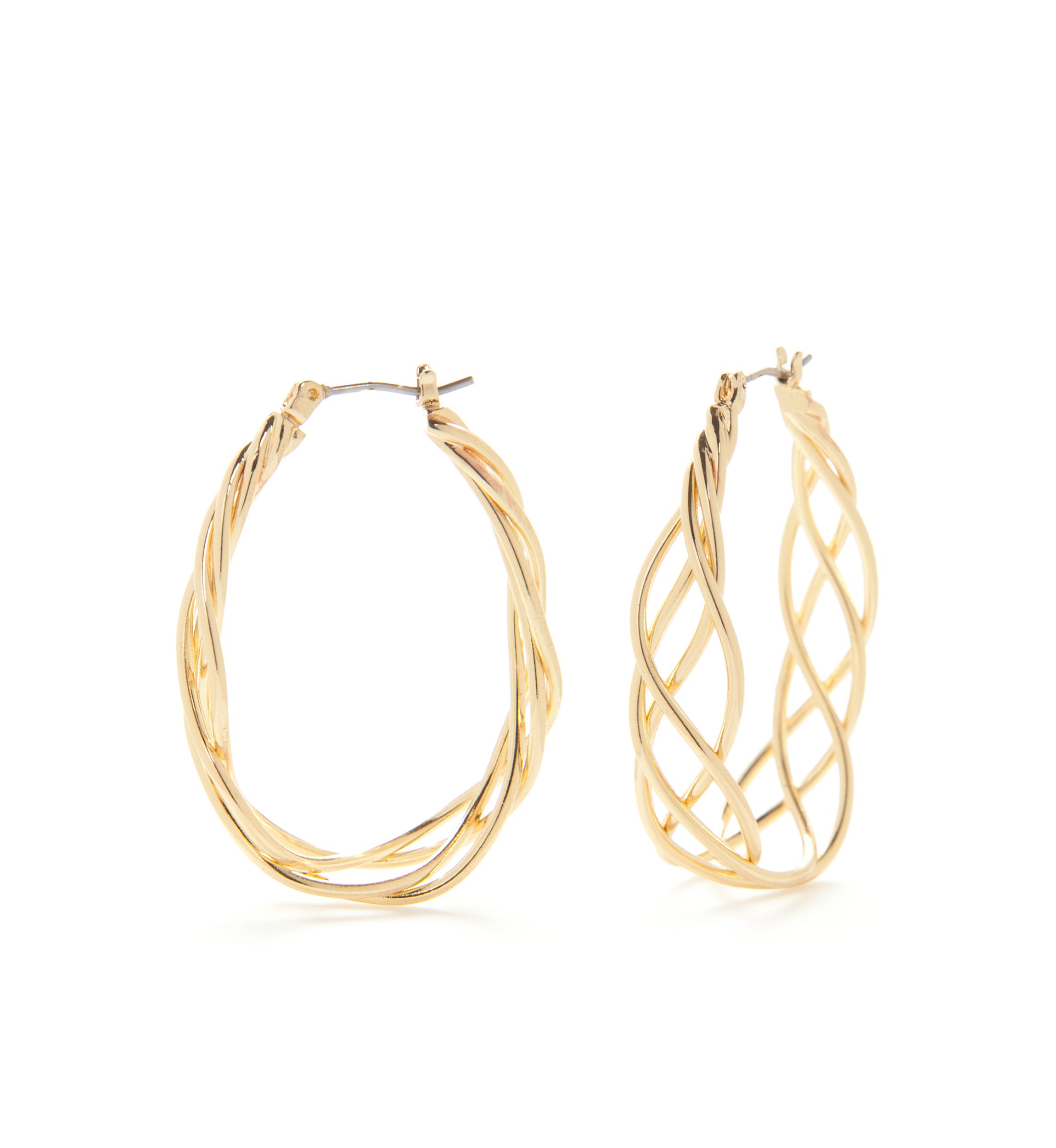 Gold-Tone Classic Large Braided Hoop Earrings